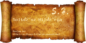 Soltész Hilária névjegykártya